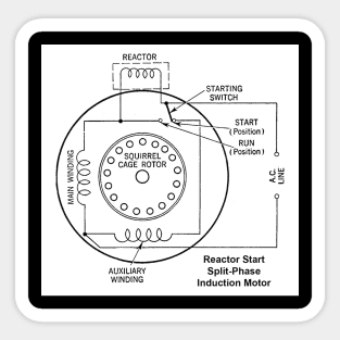 Reactor Start Split-Phase Induction Motor Diagram Sticker